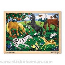Melissa & Doug Frolicking Horses Wooden Jigsaw Puzzle With Storage Tray 48 pcs B000LCELC0